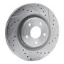DFC Rotors-Drilled and Slotted-Silver with 5000 Advanced Brake Pads for 2007-2010 Chevrolet (Cobalt, HHR) 7502-47207