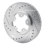 DFC Rotors-Drilled and Slotted-Silver with 5000 Advanced Brake Pads for 1984-1989 Nissan (300ZX) 7502-67193