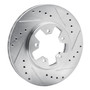 DFC Rotors-Drilled and Slotted-Silver with 5000 Advanced Brake Pads for 1984-1989 Nissan (300ZX) 7502-67193
