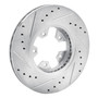 DFC Rotors-Drilled and Slotted-Silver with 5000 Advanced Brake Pads for 1984-1989 Nissan (300ZX) 7502-67193