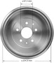 Brake Drum for 1972-1988 Toyota (Pickup, Hi-Lux) PDR0335 - back view