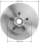 Rotor and Hub Assem for 1983-1995 Ford/Mazda (Aerostar, Bronco II, Ranger, B2300) PRT1264 - front view
