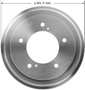 Brake Drum for 1996-1998 Suzuki/Chevrolet/Geo (Sidekick, X-90, Tracker) PDR0683 - front view
