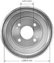 Brake Drum for 1984-1987 Honda (Civic, Wagovan) PDR0473 - back view