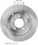 Disc Brake Rotor for 2007-2015 Mitsubishi (Outlander, Lancer) PRT5934 - back view