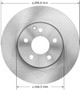 Disc Brake Rotor for 2008-2015 Mercedes-Benz (C300, C230, C250, SLK250) PRT6072 - front view