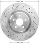 Disc Brake Rotor for 2010-2017 Mercedes-Benz (E550, C250, E350) PRT6029 - front view