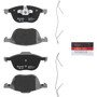PRIME Ceramic Brake Pad Set for 2004-2019 Mazda/Volvo/Ford (3, S40, Focus, V50) P24061N - kit contents
