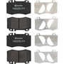 PRIME Low-Met Brake Pad Set for 1999-2012 Mercedes-Benz (C230, C240, CL500, C320) P50041 - kit contents