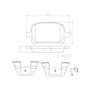 PRIME Ceramic Brake Pad Set for 1997-2004 Lexus/Toyota (ES300, RX300, Avalon, Camry) P83040N - diagram