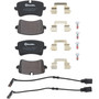 PRIME Low-Met Brake Pad Set for 2011-2018 Audi (A8 Quattro, A6, S8, A6 Quattro) P85117 - kit contents
