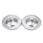 Evolution Performance Drilled, Slotted & Plated Brake Rotor Pair AR8341XPR - top view