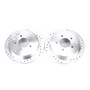 Evolution Performance Drilled, Slotted & Plated Brake Rotor Pair AR8582XPR - top view