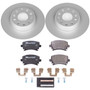 Rear Evolution Coated Rotors, Ece-R90 Brake Pads + Hardware Kit ESK2261 - front view