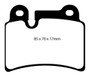 EBC 06-09 Volkswagen Touareg 3.6 (2 pin holes at top of backplate) Redstuff Rear Brake Pads