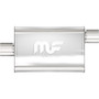 Universal Muffler - 2.5 in Offset Inlet/Center Outlet, 14 x 9 x 4 in Oval Body