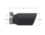 MBRP Universal Tip 4.5in OD / 3.2in Inlet / 10in Length / Angled Cut Rolled End - Black