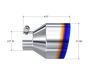 MBRP Univ. T304 Stainless Steel Burnt End Tip 2.5in ID / 5in OD / 6.5in Length Angle Cut Single Wall