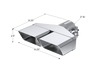 MBRP Universal Tip 8inx2.375in Rectangle 2.5in Inlet T304
