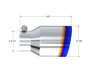 MBRP Burnt End Tip 2.5in ID 4in OD Out 6.5in Length - Angle Cut Stainless Steel