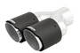 MBRP 3in ID / Dual 4in OD Out Staggered L 9.87in / R 9.37in Dual Wall Carbon Fiber Univ Exhaust Tip
