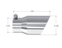 MBRP Universal Tip 4in O.D. Dual Wall Angled 3in inlet 8in length T304