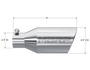 MBRP Universal Tip 4.5 O.D. Angle Rolled End 2.5 Inlet 11in Length - T304