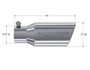 MBRP Universal Tip 4in OD 2.75in Inlet 10in Length Angled Rolled End T304