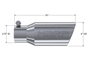 MBRP Universal Tip 4in OD 2.75in Inlet 10in Length Angled Rolled End T304