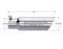 MBRP Universal Tip 3in O.D. Dual Wall Angled 2 inlet 12 length