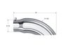 MBRP Universal Tip 5 O.D. Turn Down 4 inlet 14 length