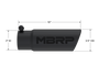 MBRP Universal Tip Exhaust for 3-1/2in O.D. Angled Rolled End - 3in ID Inlet 10in Length Black Coated