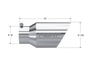 MBRP Universal Tip 6 O.D. Dual Wall Angled 4 inlet 12 length
