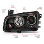 ANZO Projector Headlights w/ Halo Chrome (CCFL) for Dodge Charger | 121218