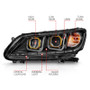 ANZO Projector Headlights w/ U-Bar Black for Honda Accord | 121492