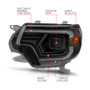 ANZO Proj Headlights w/Light Bar Swtchbk Blk for Toyota Tacoma | 111556