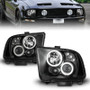 ANZO Projector Headlights w/ Halo Black for Ford Mustang | 121166