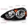 ANZO Crystal Headlights Black for Acura Rsx | 121209