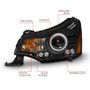 ANZO Projector Headlights Black for Ford Focus | 121272