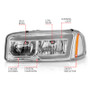 ANZO Headlights Chrome Amber (w/C Light Bars) for GMC Sierra/Denali | 111523