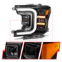 ANZO Full Led Projector Smoke Bar Style Headlights Black Amber for Ford F-150