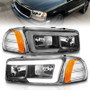 ANZO Headlights Black Amber (w/C Light Bars) for GMC Sierra/Denali | 111522