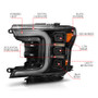 ANZO Full Led Projector Light Bar Headlights Black Amber for Ford F-150 | 111519