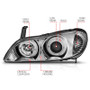 ANZO Projector Headlights w/ Halo Chrome for Infiniti I30 | 121078