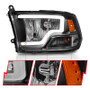 ANZO Crystal Headlights w/ Light Bar Black Housing for Dodge Ram 1500 | 111515