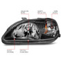 ANZO Crystal Headlights Black for Honda Civic | 121070