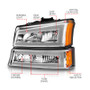 ANZO Crystal Headlights w/ Light Bar Chrome Housing for Chevrolet Silverado 1500