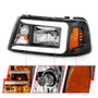 ANZO Crystal Headlights w/ Light Bar Black Housing for Ford Ranger | 111511