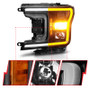 ANZO Projector Headlight w/ Plank Style Switchback Black Housing for Ford F-150