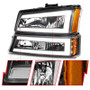 ANZO Crystal Headlights w/ Light Bar Black Housing for Chevrolet Silverado 1500